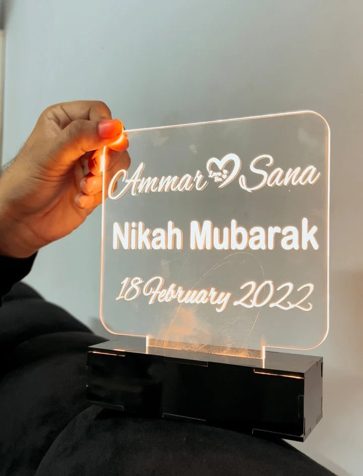Square shaped 3d-led-light-lamp
